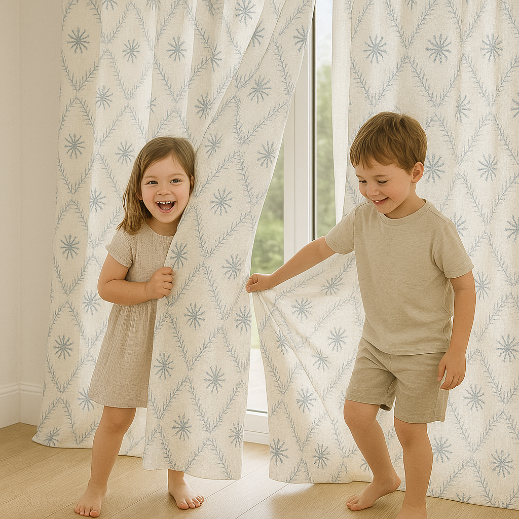 Pure Linen Sheer Embroidered Curtain – Custom Size Privacy Panel – OEKO-TEX Certified – 5 Colours – Rod & Track Compatible-1