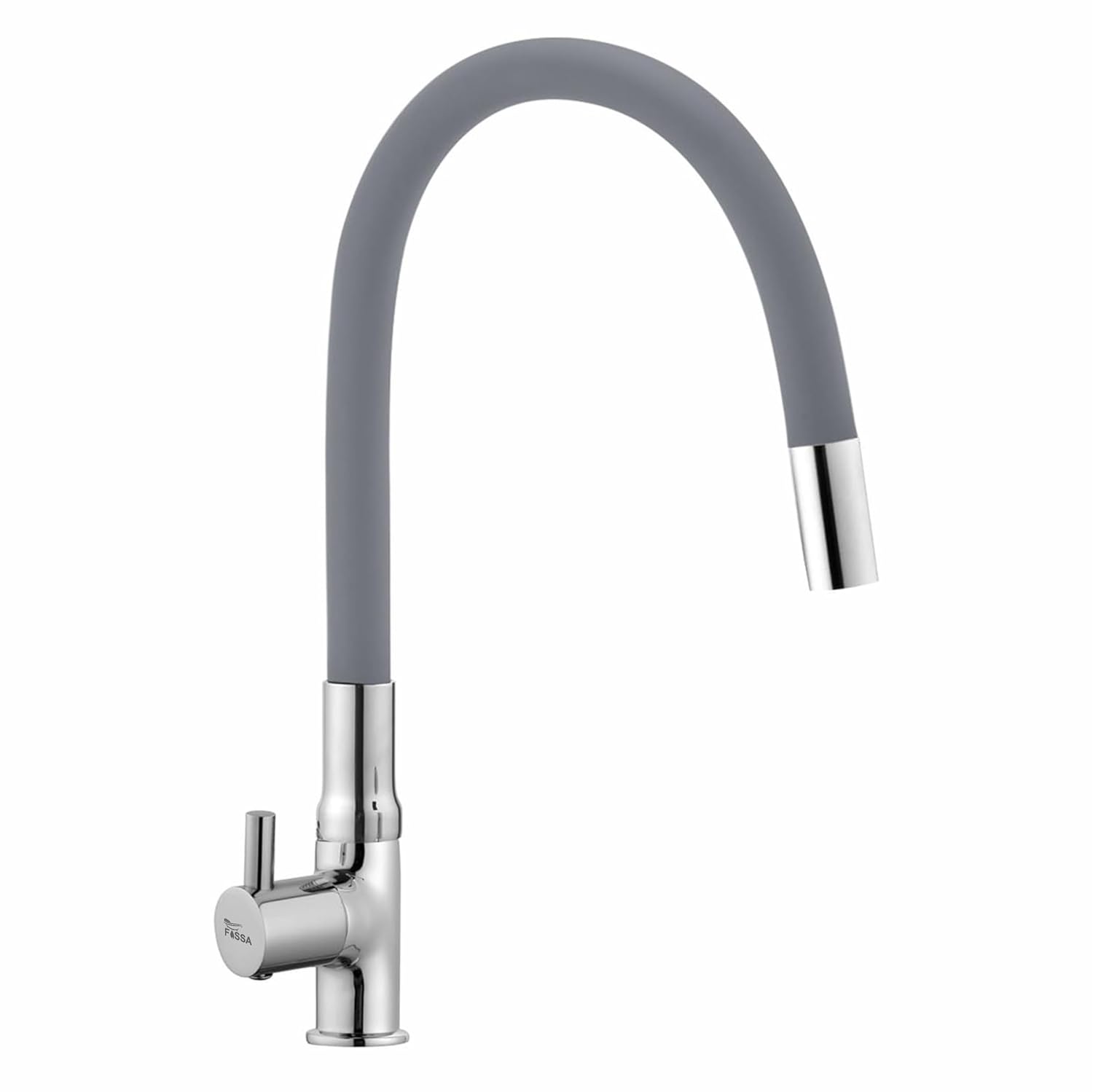 Fossa Orbit 20 Inch Swan Neck Faucet, Tap 360° rotatable Flexible Functional Water tap for Kitchen Sinks Spout Chrome Finish (Silicon Spout Grey)-0